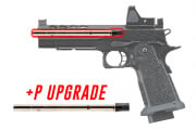 Lancer Tactical Stryk Hi-Capa 5.1 Gas Blowback Airsoft Pistol w/ Reflex Red Dot Sight Performance + (Black)