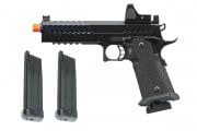 Lancer Tactical Knightshade Hi-Capa Gas Blowback Airsoft Pistol w/ Reflex Red Dot Sight Magazine Combo (Blue)
