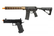 MGC4 MK2 Full Metal M4 AEG W/ ETU Airsoft Rifle & Army Armament R604 Hi-Capa GBB Airsoft Pistol Combo (Black & Bronze)
