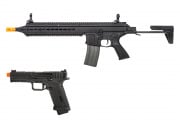 Classic Army Scarab ABR Carbine AEG Airsoft Rifle & Agency Arms EXA GBB Airsoft Pistol (Black)