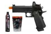 Raven Airsoft 4.3 Hi Capa GBB Airsoft Pistol w/ Micro Red Dot Starter Package (Black)