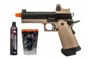 Vorsk Airsoft 4.3 Hi Capa GBB Airsoft Pistol w/ Micro Red Dot Starter Package (Tan/Black)