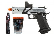 Vorsk Airsoft CS Vengeance 5.1 Hi Capa GBB Airsoft Pistol w/ Micro Red Dot Starter Package (Silver/Black)