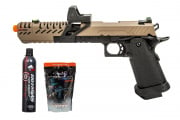 Vorsk Airsoft 7in Titan Hi Capa GBB Airsoft Pistol w/ Micro Red Dot Starter Package (Tan)