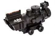 AIM Sports Fiber Optic 4x32 Red/Green/Blue Dot Tactical Compact Scope (Mil Dot)