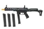 Lancer Tactical Gen 2 9mm Battle CQB Carbine Airsoft AEG (Black) X9 Mid Cap 3 Pack
