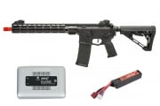 MGC4 MK2 FULL METAL M4 AEG W/ ETU AIRSOFT RIFLE BATTERY & CHARGER COMBO (BLACK)