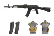 Premium Package #7 ft. Lancer Tactical AK-74M w/ Folding Stock AEG Airsoft Rifle (Stamp Steel)