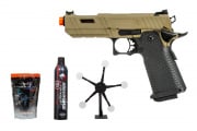 Texas Star Challenge Package #4 ft. JAG Arms 4.3 GMX 3T Gas Blow Back Airsoft Pistol (Tan)