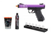 Plate Rack Challenge Package #18 ft. WE Tech Galaxy G Series Gas Blowback Airsoft Pistol (Purple)