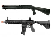 Elite Force HK 416C Carbine AEG Airsoft Gun & M3 Tri Shot Spring Shotgun Combo Pack (Black)
