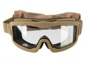 Lancer Tactical Aero Protective Airsoft Goggles Clear Lenses (Tan)