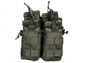 Lancer Tactical Dual Open Top M4/M16 Magazine Pouch MOLLE (OD Green)