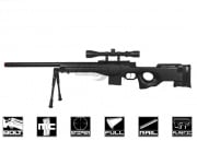 Well L96 Compact Bolt Action Sniper Airsoft Rifle w/ Scope & Bipod (Black)