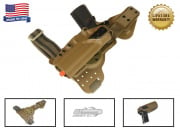 G-Code REAC RTI Tactical Drop Leg Panel & XST 1911 w/ Rail Right Hand Holster (Coyote)