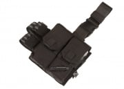 J-Tech Drop Leg Double 5.56mm Magazine Pouch Belt Mounted (Black)