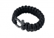 Saved By A Thread Single Cobra Paracord Bracelet w/ Shackle (Black/6.5")