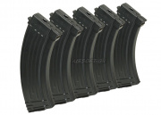 King Arms AK47 110 rd. AEG Mid Capacity Magazine - 5 Pack (Black)