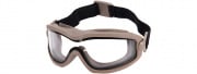 Lancer Tactical Double Layer Airsoft Goggles (Clear Lens/Tan)