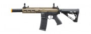 Lancer Tactical Nitro 7" M-LOK Proline Series Full Metal M4 Airsoft Rifle AEG w/ Delta Stock, Mock Suppressor & ETU (FDE & Black