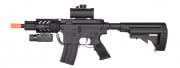 Double Eagle M4 CQC AEG airsoft Rifle w/ Flashlight and Scope (Black)