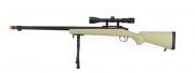 Well VSR-10 Bolt Action Sniper Airsoft Rifle Scope & Bipod Package (Tan)