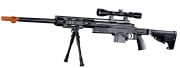 WellFire MB4412BA Bolt Action Airsoft Sniper Rifle w/ Scope and Bipod (Black)
