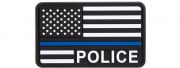 Lancer Tactical US Flag with Police Blue Line PVC Patch (Black/White/Blue)