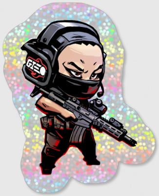 LIMITED EDITION MAYO GANG BOAZ CHIBI STICKER ( GLITTER )