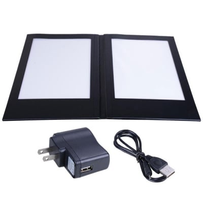 8-1/2" x 11" 2-Panel Folding LED Backlit Illuminated Menu Cover