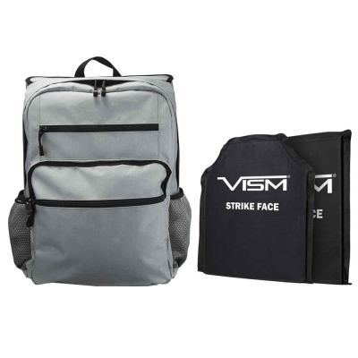 VISM Guardian Backpack With 10X12 Front and Back Level IIIA Ballistic Soft Panels ( Light Grey )