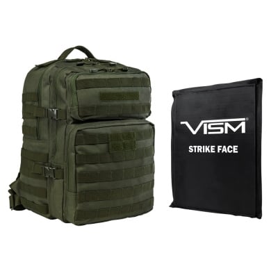 VISM Assault Backpack with 11X14 Soft Ballistic Panel ( Green )