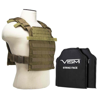 VISM Larger Fast Plate Carrier With 11"X14' Level IIIA Shooter's Cut Soft Ballistic Panels ( Tan )