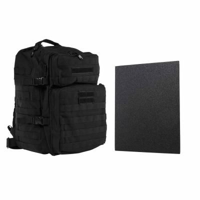 VISM Assault Backpack With 11"x14" Level IIIA Hard Ballistic Plate ( Black )