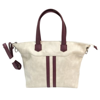 VISM Concealed Carry Satchel ( White / Burgundy )