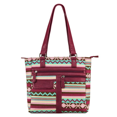 VISM Concealed Carry Printed Tote ( Burgundy )