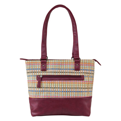 VISM Concealed Carry Woven Tote ( Burgundy )