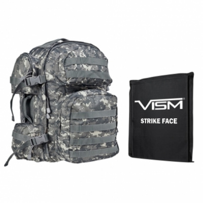 VISM Tactical Backpack with 10X12 Soft Ballistic Panel ( ACU )