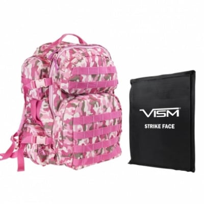 VISM Tactical Backpack with 10X12 Soft Ballistic Panel ( Pink Camo )