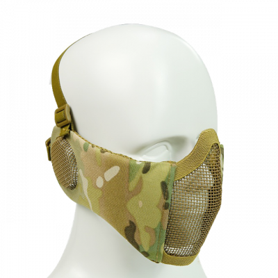 Bravo Airsoft Tactical Gear V4 Strike Metal Mesh Face Mask With Ear Protection ( Option )