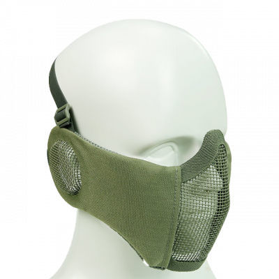 Bravo Airsoft Tactical Gear V4 Strike Metal Mesh Face Mask With Ear Protection ( Option )