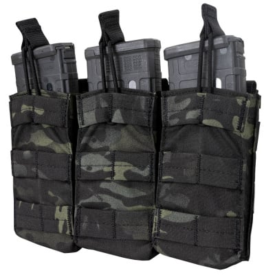 Condor Outdoor Triple M4/M16 Open Top Mag Pouch (Multicam Black)