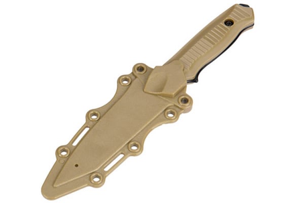 UK Arms Rubber Bayonet Knife W/ ABS Plastic Sheath Cover ( Tan )