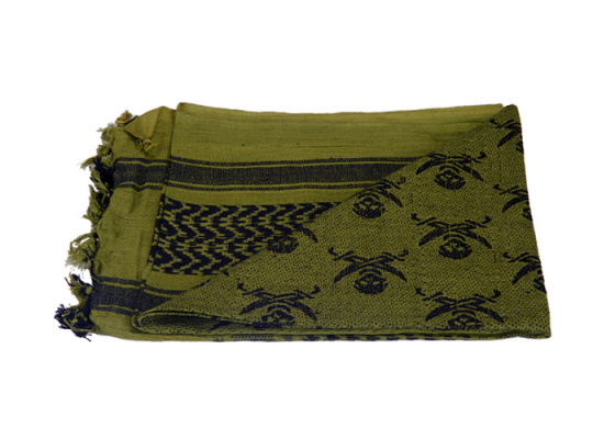 Tac 9 AC-3094 Shemagh Jolly Roger Pattern ( OD Green )