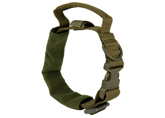 WoSporT Reinforced Dog Collar w/ Handle ( OD Green )