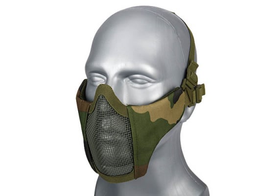 WoSporT Steel Mesh Nylon Lower Face Mask ( Woodland )