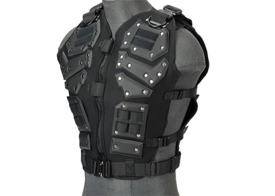 Lancer Tactical Airsoft Vest Body Armory With Padded Chest Protector ( Option )