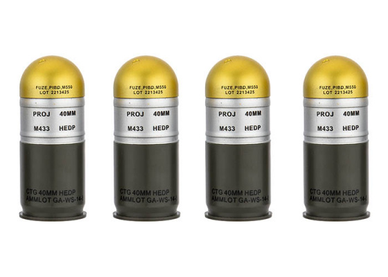 Tac 9 M433HE-1 Dummy Airsoft Grenade Cartridges ( Golden )