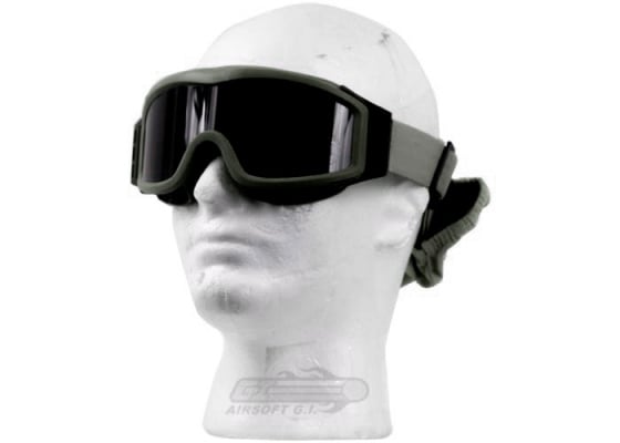 Lancer Tactical CA-203G Airsoft Safety Smoke / Clear / Yellow Multi Lens Kit Goggles Basic ( OD Green )