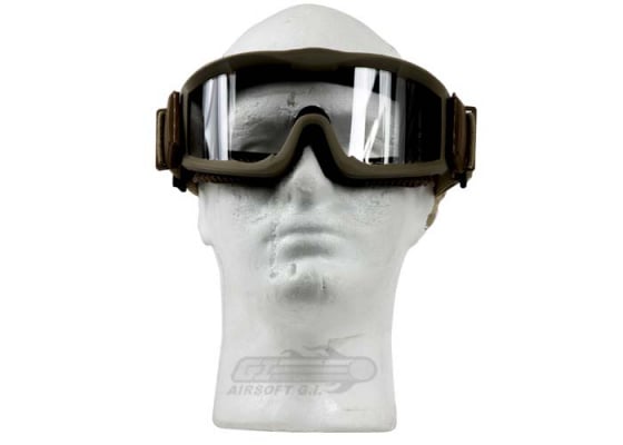 Lancer Tactical CA-221T Airsoft Safety Clear Lens Goggles Vented ( Tan )